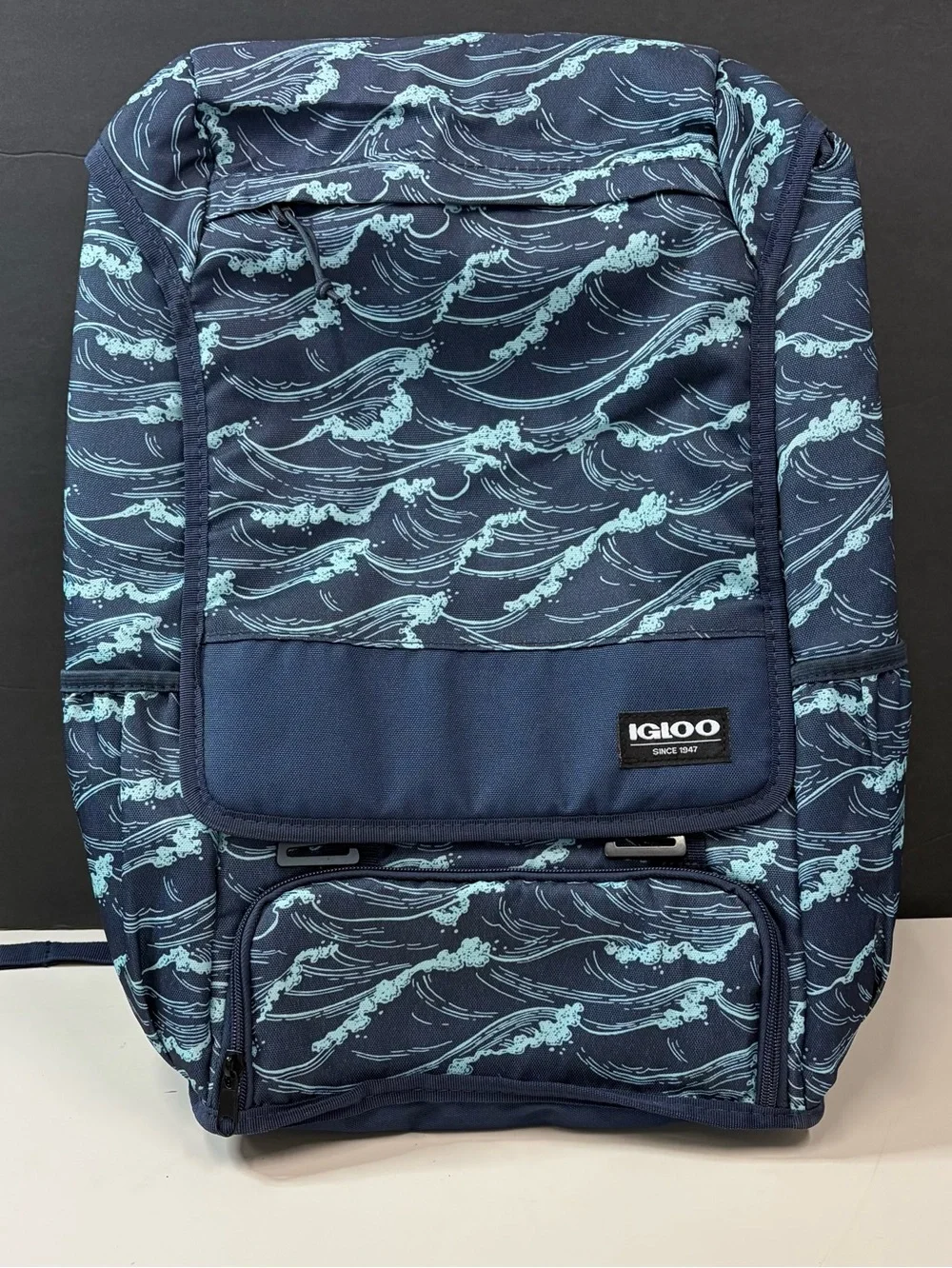 Used Igloo Men's Navy Wave-Print Backpack Cooler